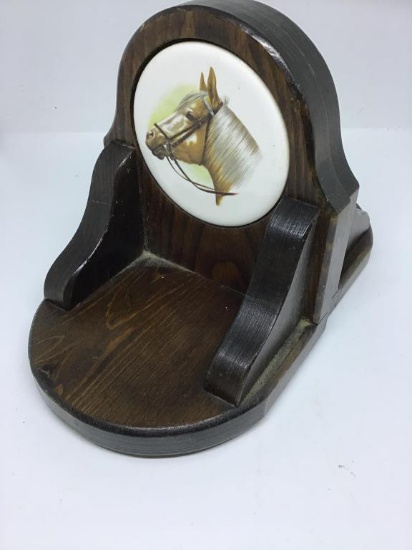 Wooden Palomino horse bookends.  Pine
