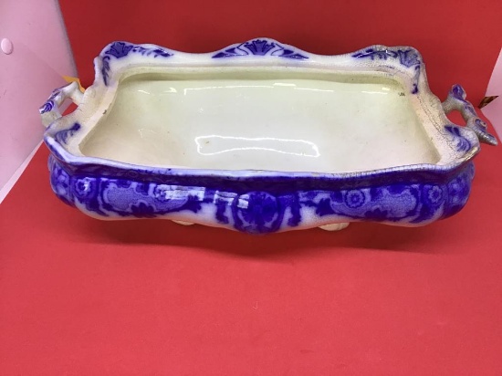 12 inch Flow Blue casserole.  Burgess & Leigh.