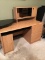 Blonde Contemporary Office Desk. File Drawer,