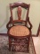 Antique Cane Bottom Chair. Burled Inlay.