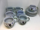 Buchan Thistle 5 Saucers, 7 Coffee Cups