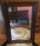 Antique Wall Mirror. 21 X 31 Inches. Beaded