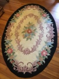 Oval Latch Hook Rug. 83 Inches Wide.
