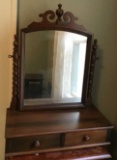 Walnut Dresser Top Mirror And Drawers. Wheeler