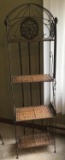 Metal And Wicker Foldable Rack. 17 X 63 Inches.