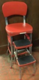 Red Cosco Metal Kitchen Stool. Great Condition