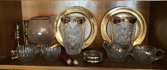 Gold Trimmed Glassware.