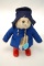 Large Traditional Paddington Bear by Gabrielle Designs Blue Coat  Blue Hat