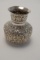 19th  20th Century Heavily Embossed Silver Metal Vase Height 8cm