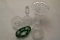 Five Items Cut Class Decanter Vase Bowl One Green Dish etc