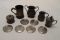 Various Items of Pewter including Tankards Coasters Lidded Pots etc