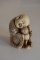19th Century Carved Ivory Ivorine Okimono of a Young Child Sitting H 65cm a