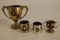 Four Early 20th Century Silver Plate Ships Two  Three Handled Cups includin