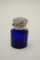 Small Bristol Blue Glass Perfume Bottle Silver Top Original Stopper Birming