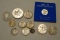 A Collection of Silver Coins including Isle of Man 1 1980 1 Proof 1999 5 De