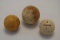 Two Vintage Golf Balls together with a Heavy Turned BoneIvory Ball