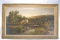 ALLAM Oil on Canvas Country Scene Holes to Canvas 106 Width 59 Height