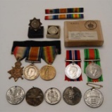 Collection of Medals Including The Defense Medal War Medal 19141915 Star Th