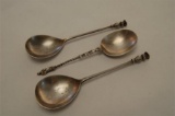 Three Early 20th Century Silver Apostle Spoons 2 x London 1919 Maker Goldsm