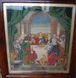 19th  20th Century Needlework Tapestry depicting The Lords Supper 73cm ht x
