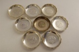 Vintage Wia Kee Hong Kong Sterling Silver Shaped Dishes Each Inset One 1780