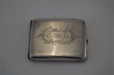 Silver Cigarette Case Birmingham 1904 Engraved Initials CWG to Front