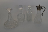 Three Glass Decanters Including A Royal Doulton Ships Decanter One Whisky S