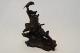 19th  20th Century or earlier signed Japanese Bronze of a Samurai Warrior 2