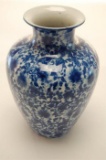 19th  20th Century Blue  White Vase Mark to Base older repair to rim 32cm h