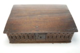 17th Century Carved Oak Bible Box 65cm L x 46cm W x 18cm H approx