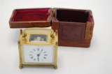 Cased French Carriage Clock H 12cm x W 10cm x D 5cm approx