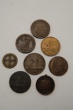 A Collection of Pennys  Tokens including Abolition of the Slave Trade 1807