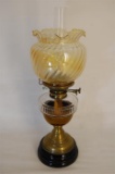 Victorian Wright  Butler Premier Duplex BRIM Oil Lamp 62 cm Height