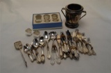 A Collection of Silver Plate Including Cutlery Napkin Rings EtcA Collection