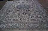Persian WoolSilk Carpet Nian 4m x 3m some wear