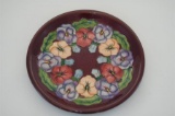 Moorcroft Pottery Circular Plate Floral Patterned C 93 26cm Diameter Boxed