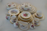Large Hand Painted By Special Order Spode Dinner Service Floral Decoration