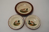 Three Torquay Pottery Motto Ware Bowls