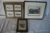 Three 19th Century Framed Coloured Prints Falmouth  St Mawes etc