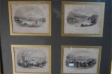 Four 19th Century Framed Coloured Prints of Falmouth