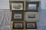 Six 19th Century Hand Coloured Framed Prints of Falmouth