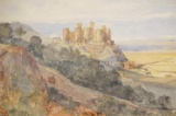 ARTHUR REGINALD SMITH 1870  1925 View of Castle on Hillside Watercolour Uns