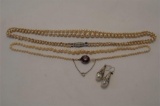Vintage Graduated String of Pearls with White Gold  Gold Metal Clasp set Co