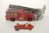 Vintage Dinky Toys ERF Fire Tender together with a Dinky Toys 23N Maserati