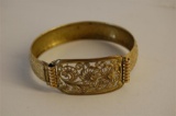 Gold Metal 19th  20th Century Pierced and Engraved Bracelet