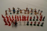 Collection of Vintage Plastic Model Medieval Knights including Britains etc