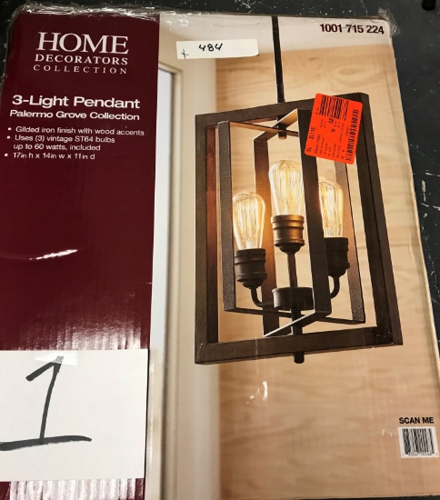 Home Decorators CollectionPalermo Grove Collection 3-Light Gilded Iron Pendant