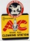 AC Spark Plug Cleaning Station Tin Flange Sign