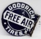 Goodrich Tires Free Air Porcelain Flange Sign