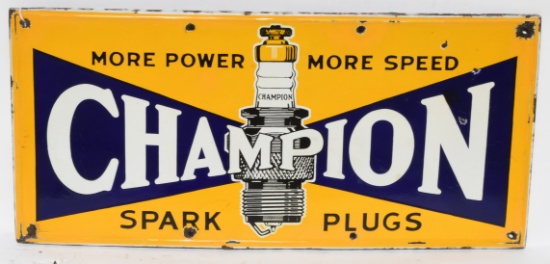 Champion Spark Plug Horizontal Porcelain Sign